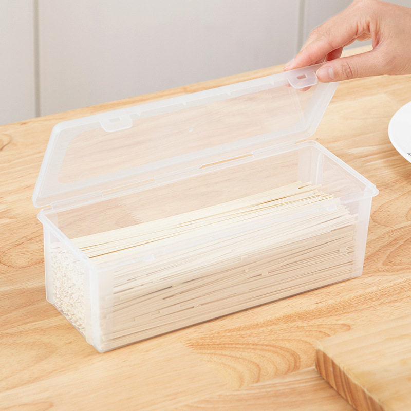 Rectangular Noodles Storage Box Food Grade Kitchen Cereals Noodles Plastic Sealed Refrigerator Fresh-keeping Box Japanese-style Box