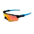 Black frame blue foot cover black label red film