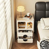 Cream Style Bedside Table Bedroom Mini Cute Ultra-Narrow Storage Bedside Table Small Household Solid Wood Storage Cabinet