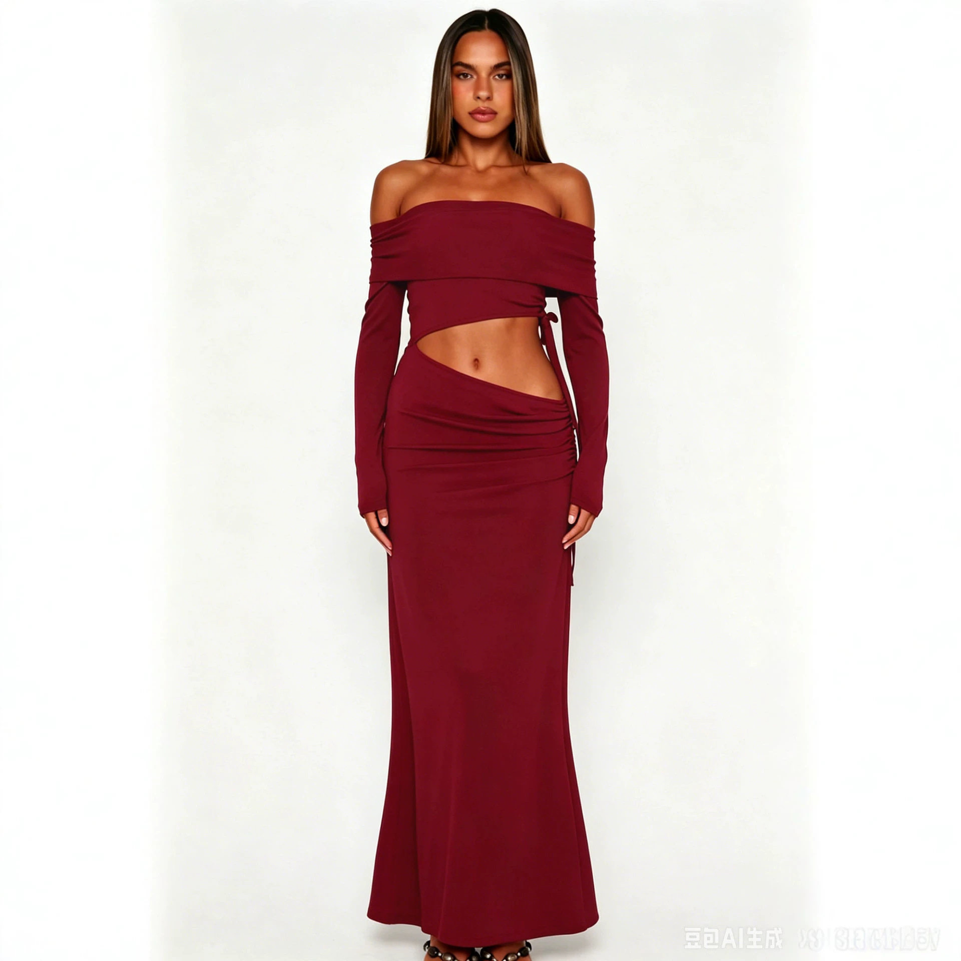 Off Shoulder Bodycon Dress Waist Cutting Elegant Style Perfect for Parties Wholesale Available