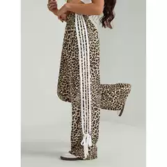 Spring and Autumn 2025 New AliExpress Contrast Color Strip Casual Pants Women's High Waist Sports Pants Loose Wide Leg Long Pants