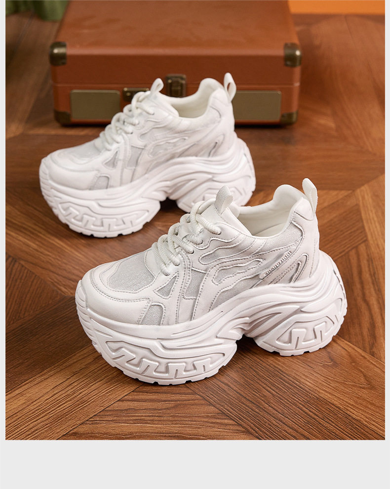 Giày sandal cao gót nữ hở mũi đế xuồng platform, gót siêu cao 8 cm, form mũi tròn, quai ngang dây buộc — Bột trắng, Bạc, Trắng, xanh lá chi tiết 20