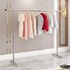 Clothes Drying Rack Galvanized Steel Pipe Clothes Drying Rack Upper and Lower Double-Layer Floor-Standing Rack Single-Pole Clothes Drying Rack Indoor Balcony Clothes Hanging Rack
