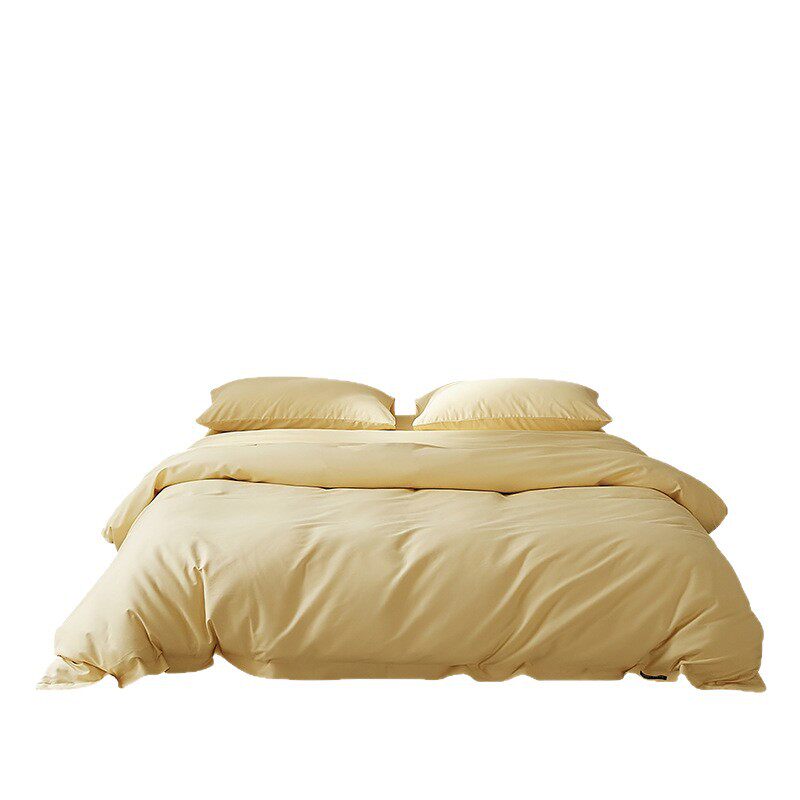 High-End 100S Long-Staple Cotton Brushed Bed Four-Piece Set Pure Cotton Quilt Cover Bed Sheetss and Fitted Bed Sheetss for Naked Sleeping Autumn and Winter Bedding