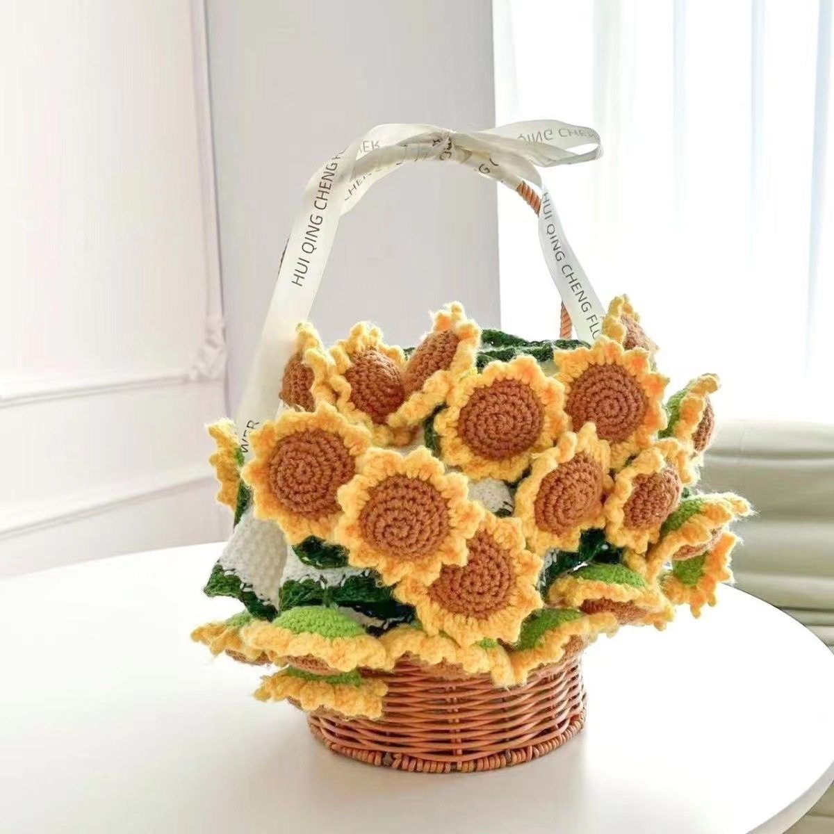 Finished Popular Rose Bouquet Hand-Knitted Blanket Birthday Gift Shawl Desktop Decoration Lover Red Rose Blanket