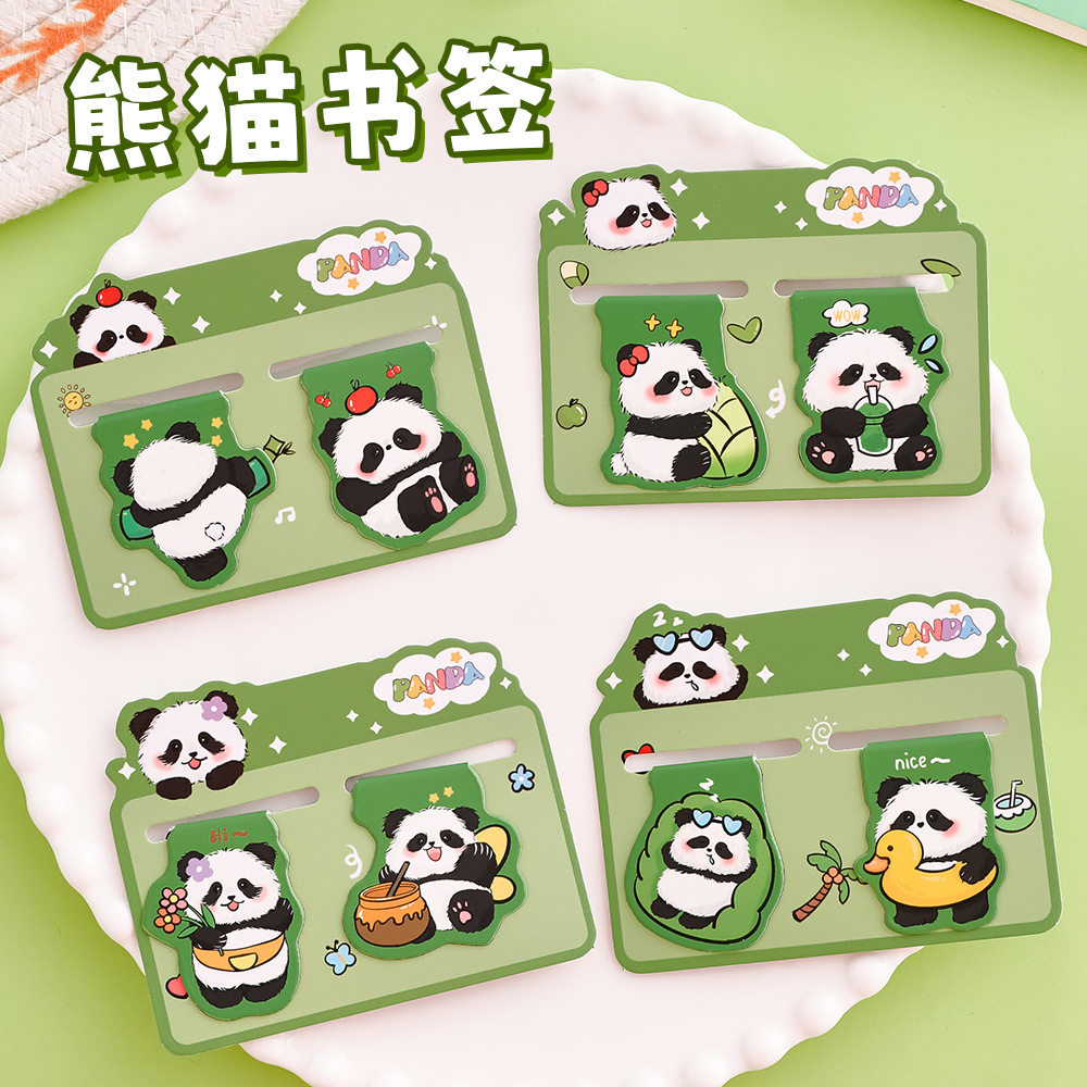 Cartoon Panda Magnetic Bookmark Student Reading Mark Book Page Clip High-Looking Cute Reward Stationery Gift