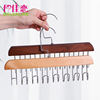 Solid Wood Sling Hanger Ins Multifunctional Underwear Storage Artifact Household Student Dormitory Wave Hook Drying Rack
