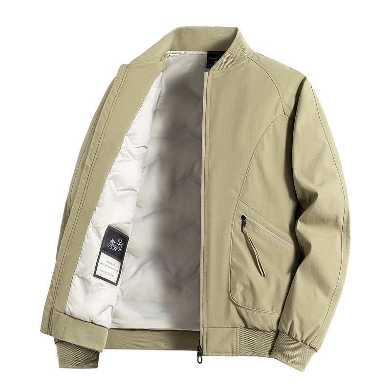 25 New White Duck down Windproof and Anti-Wrinkle Flying Baseball Collar down Jacket Winter Men's Temperature-Locking and Cold-Resistant Versatile Jacket