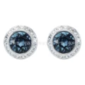 Sapphire crystal roman white gold stud earrings