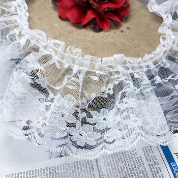 Cross-border 6cm in stock pleated lace polyester transparent chiffon discount lace garment accessories ribbon DIY hair accessories