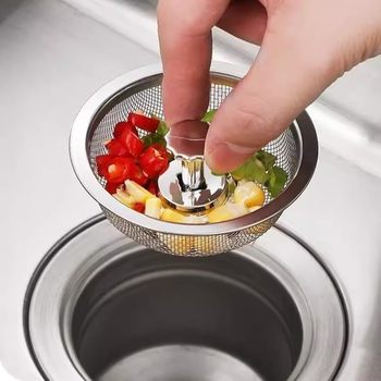 Kitchen Sink Filter Stainless Steel Anti-Clogging Tool for Washing Bowls, Sink, Drain, and Floor Drain Filter Separator