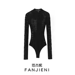 Zr Export Wholesale European and American Style Women's Fashion Silk Satin Texture Bow Decorated Lace Jumpsuit 466114