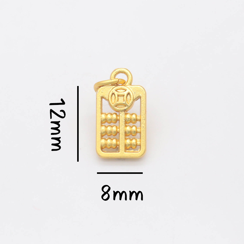 平安喜乐沙金吊坠挂件diy手链手串配件古法金小福牌铃铛串珠配饰