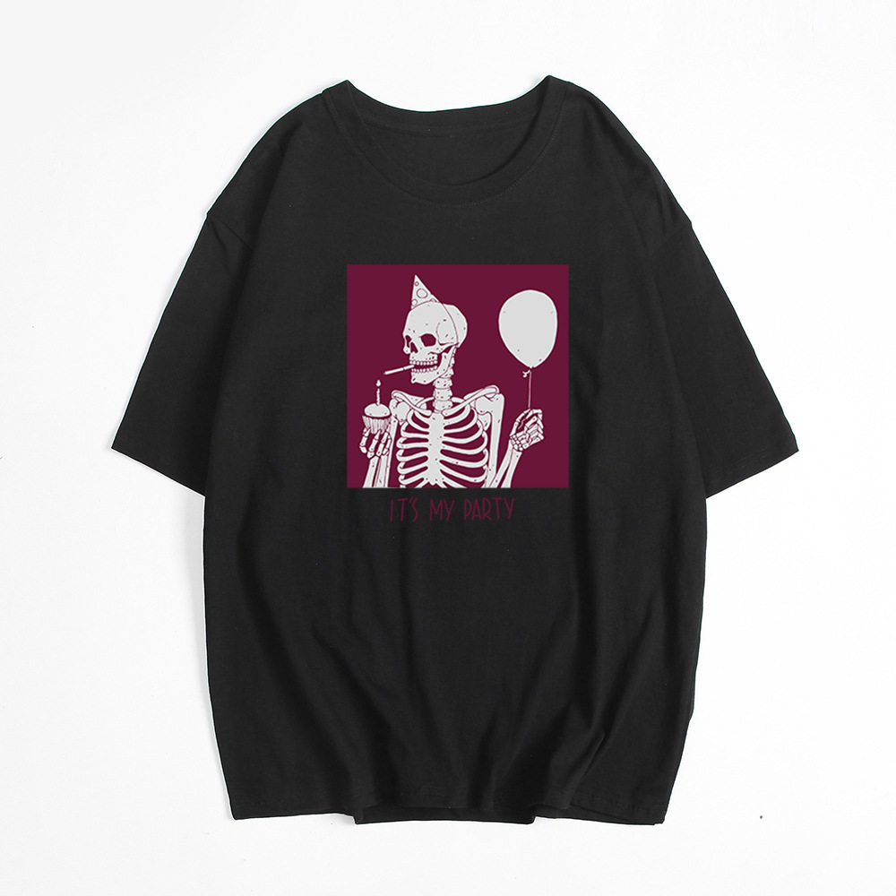 Womens Summer Graphic T Shirt Loose Fit Round Neck Cotton Fabric Casual Wear Versatile Style Wholesale Available