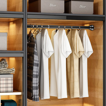 Punch-free Stainless Steel Telescopic Rod Bathroom Toilet Telescopic Shower Curtain Rod Balcony Indoor Clothes Hanging Rod