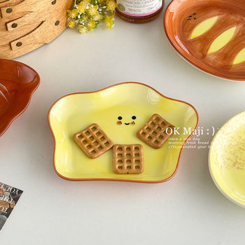 Dishes, Household Ceramic Plates, Snack Plates, Afternoon Tea Snack Plates, Exquisite Small Dishes, Bone Plates, Spit Bone Plates