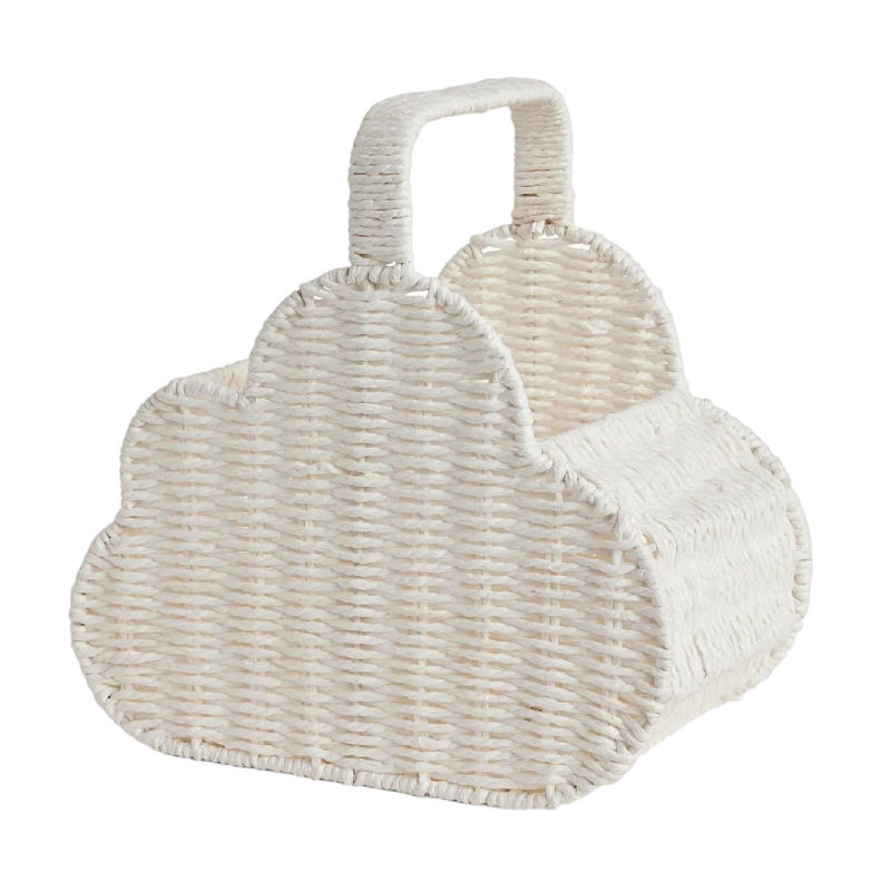 Nordic Paper Rope Woven Cloud-Shaped Storage Basket Children's Outdoor Portable Basket Picnic Basket Hand-Woven Flower Basket