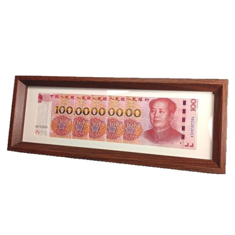 Fashionable Black Walnut Photo Frame Multi-Gold Display Stand for Enhancing Luck, Vertical Simple Light Luxury Chinese-Style Home Decoration Wood