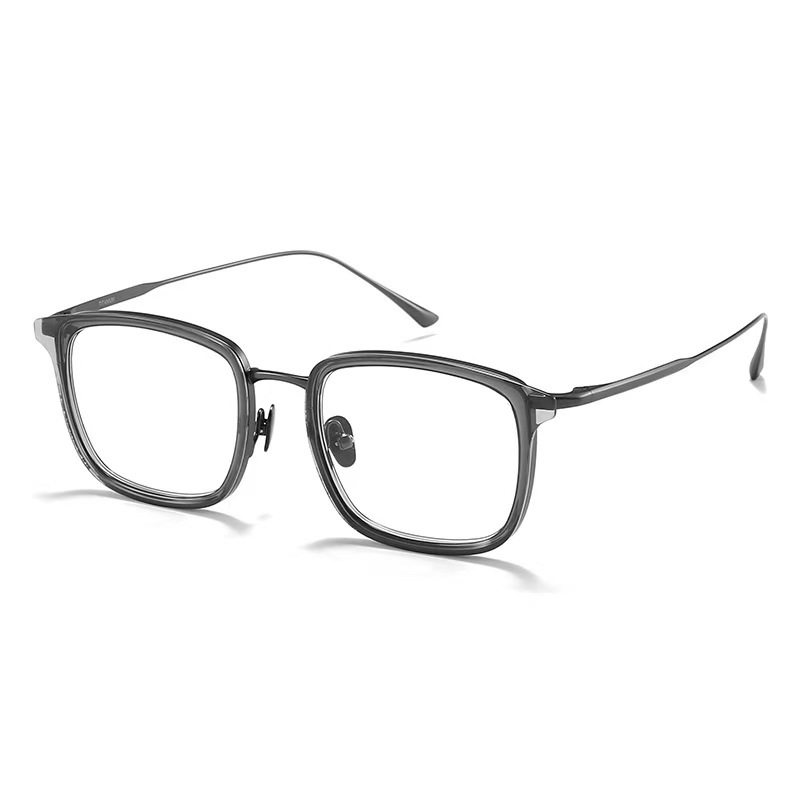 New Retro Ultra-Light Titanium Frame Glasses Frame for Men, High-Quality Literary Square Frame, Can Be Equipped with Myopia Anti-Blue Light Glasses Frame for Women