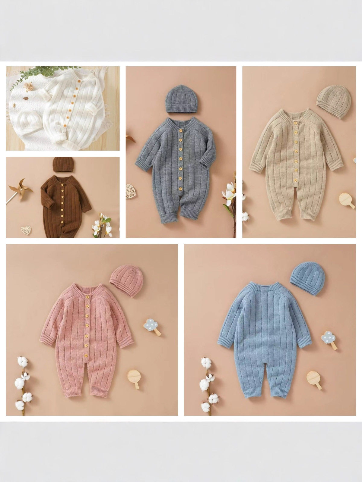 Baby jumpsuits newborn pajamas, rompers, knitted warm clothes for men and women