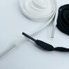 Factory 1cm thick polyester rope double hollow flat shoelace waist rope black and white sweater rope hat rope wholesale