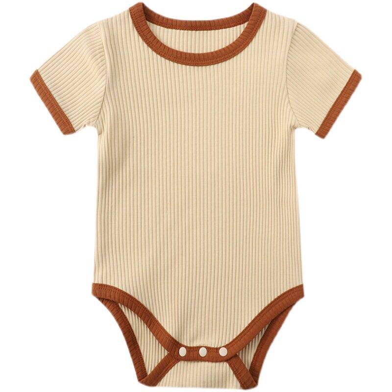 Cross-border New Baby Short-sleeved Climbing Suit Summer Baby Triangle Hats Pit Solid Color Bag Fat Clothes Summer Baby Clothes