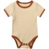 Cross-border New Baby Short-sleeved Climbing Suit Summer Baby Triangle Hats Pit Solid Color Bag Fat Clothes Summer Baby Clothes