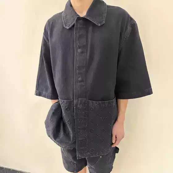 High-Quality Original Lv 26Ss Spring/Summer New Heavy-Duty Workwear Short-Sleeve Shirt, Vest, and Work Shorts Set