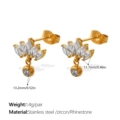 EH1332WEG White Zirconia Gold Earrings