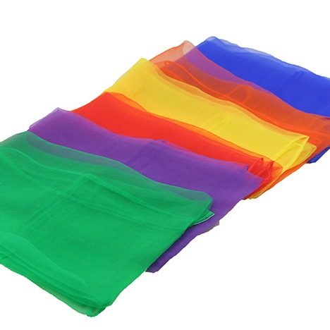 6 Color kindergarten performance dance performance small silk scarf small square candy color solid color gauze wholesale