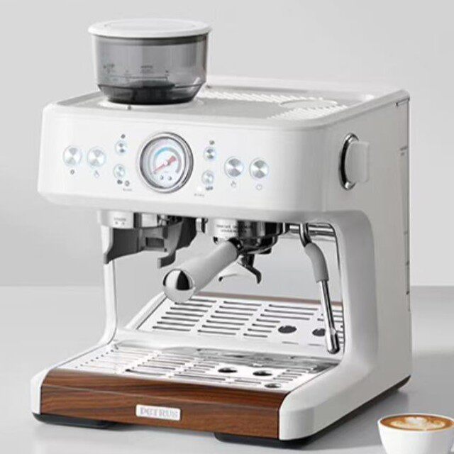 Petri Espresso Coffee Machine Fully Semi-Automatic Household Milk Frother Grinder Integrated Small Double Pump Handle Pe3899