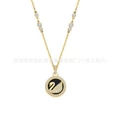Leather swan gold necklace