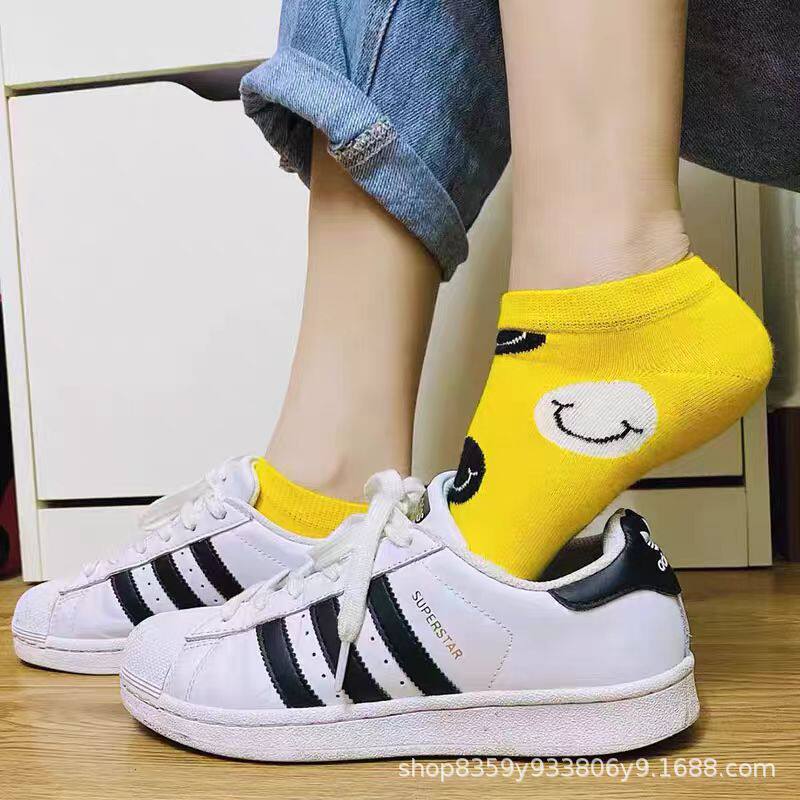 Весенне-летние женские носки-лодочки happysocks с глубоким вырезом и неглубокой горловиной, многоцветные трендовые короткие носки-лодочки из натуральной кожи оптом