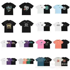 Cross border exclusive trendy brand high version AMIRI flowing paint graffiti letters starry sky classic logo printed short sleeved T-shirt