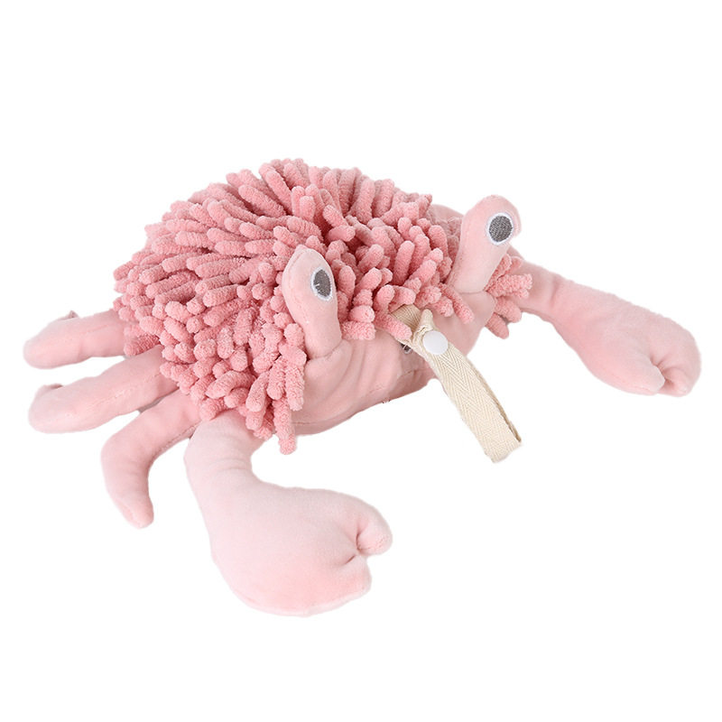Cartoon Crab Chenille Hand Towel Doll Multifunctional Animal Creative Absorbent Hand Towel Plush Toy Wholesale