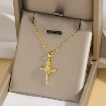 Necklace for Women European and American Internet Celebrity Colorful Zircon Cross Necklace Niche Cross-Border New Design Pendant Necklace