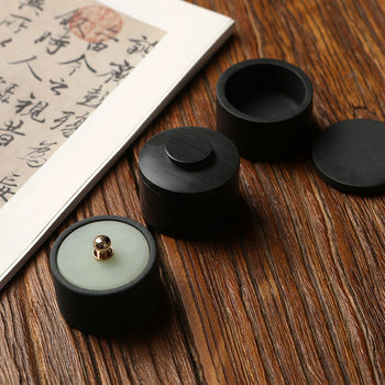 Mini small ink table calligraphy with lid inkstone dragon tail Inkstone copy Sutra small regular script inkstone grinding ink cartridge four treasures of study room
