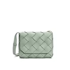 2025 Summer New Arrival Premium Woven Mini Bag Fashion Commuter Patchwork Crossbody Wallet Genuine Leather
