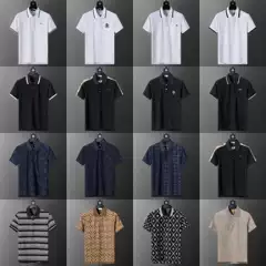 Correct Version 25 New Model First Release Summer European Men's Polo Shirt with Collar, Pique Cotton Short-Sleeve, Fashionable Export