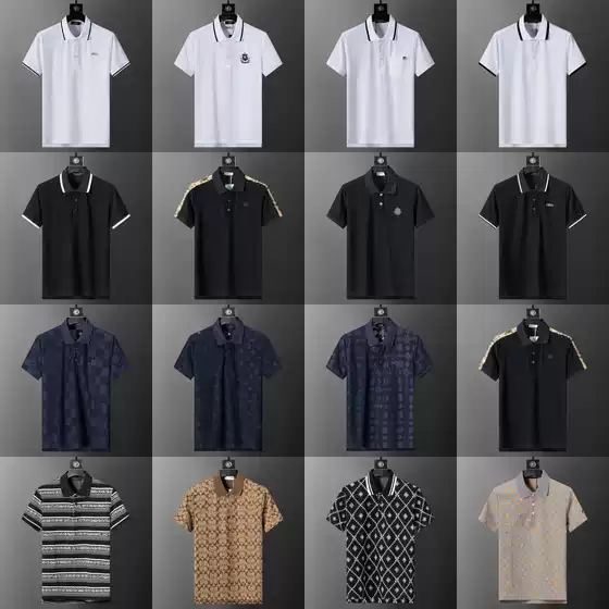 Correct Version 25 New Model First Release Summer European Men's Polo Shirt with Collar, Pique Cotton Short-Sleeve, Fashionable Export