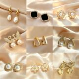 серебряная игла s925, корейская версия новых модных сережек для девочек, простой темперамент, универсальные серьги, вибрато, серьги в том же стиле, оптом
