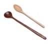 Solid Wood Japanese Style Long Handle Spoon Household Tableware Large Paint Soup Spoon Modulated Coffee Mixing Spoon Wholesale Ice Cream Wooden Spoon