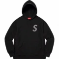 E538supreme 21ss swarovski s logo swarovski joint black