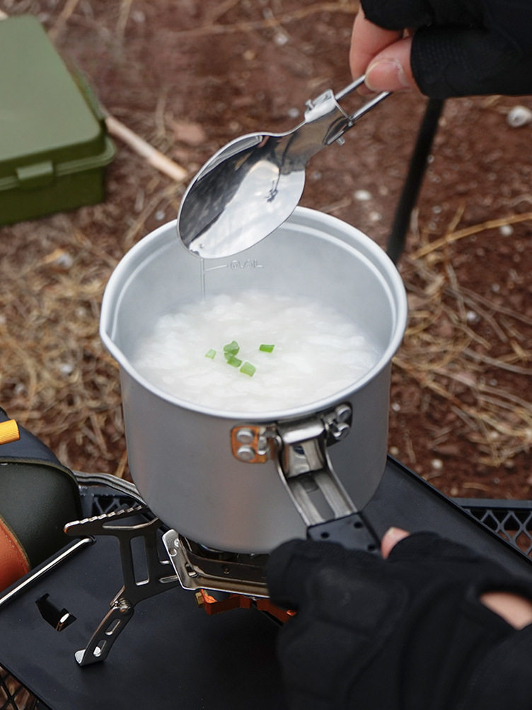 Cls Small Milk Pot Outdoor Mountain Camping Portable Barbecue Boiling Water Tea Coffee Single Pot Self-Driving Foldableing Pot