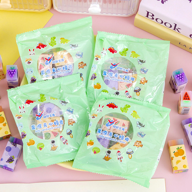 Fruit-Shaped Erasers Student Stationery Gift Cartoon Cute Soft Eraser Easy to Erase