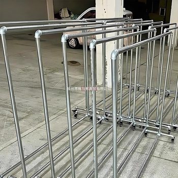 Steel Pipe Clothes Drying Rack, Clothes Rack, Clothes Drying Rod, Balcony Household Floor-Standing Bedroom Clothes Simple Drying Quilt Water Pipe