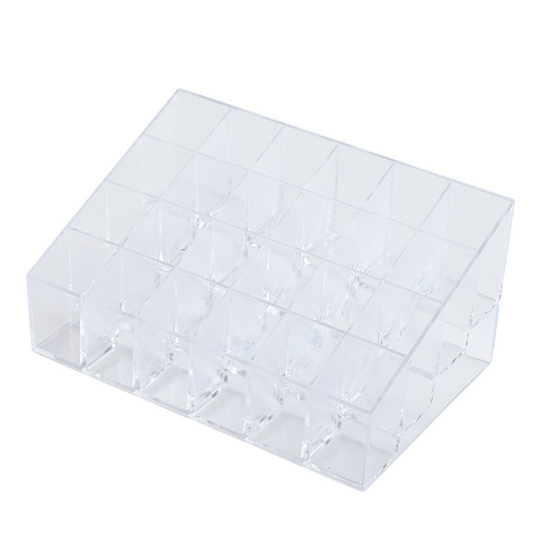 Transparent 24-pack Lipstick Storage Box Multi-pack Lipstick Makeup Display Rack Fidelity Box Girl's Desktop Lipstick Storage Rack