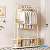 Clothes Rack Floor-Standing Vertical Clothes Rack Mobile Wheeled Rental Dormitory Storage Clothes Drying Rack Bathroom Cat Ear Floor-Standing Clothes Rack