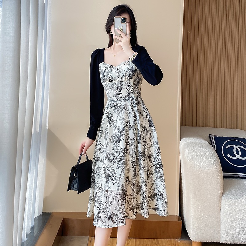 (Mới) Mã C0897 Giá 1240K: Váy Đầm Liền Thân Nữ Dotdc Dáng Chữ A Hàng Mùa Xuân Thu Đông Họa Tiết Hoa Thời Trang Nữ Chất Liệu G04 Sản Phẩm Mới, (Miễn Phí Vận Chuyển Toàn Quốc).