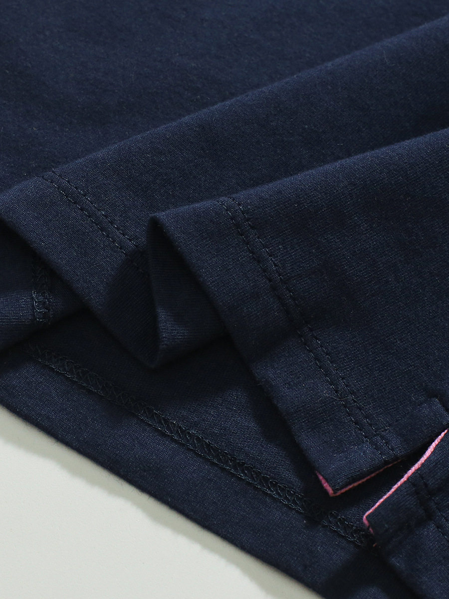 Girls' Summer Cotton Applique Short-Sleeve Polo Shirt, Trendy Top